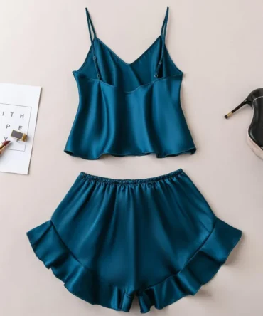 Aqua Bliss Frill Cami Set For Women