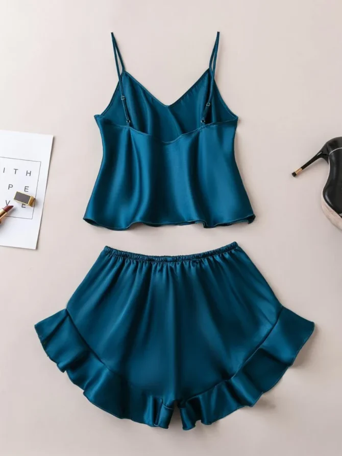 Aqua Bliss Frill Cami Set For Women