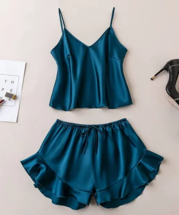 Aqua Bliss Frill Cami Set For Women